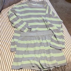Striped Lounge Short Set